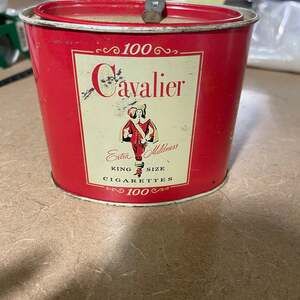 Vintage Cavalier King Size Cigarette Metal Advertising Tin